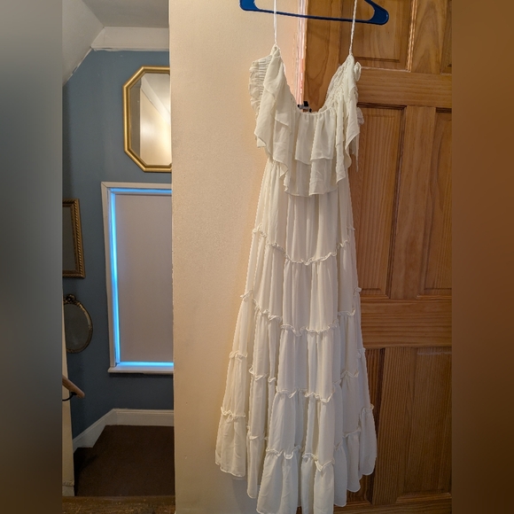 Lulus Chance For Us Ivory Off-the-Shoulder Ruffled Maxi Dress - Picture 4 of 4